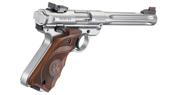 RUGER MKIV HUNTER STAINLESS .22LR WITH TARGET GRIPS - Image 5